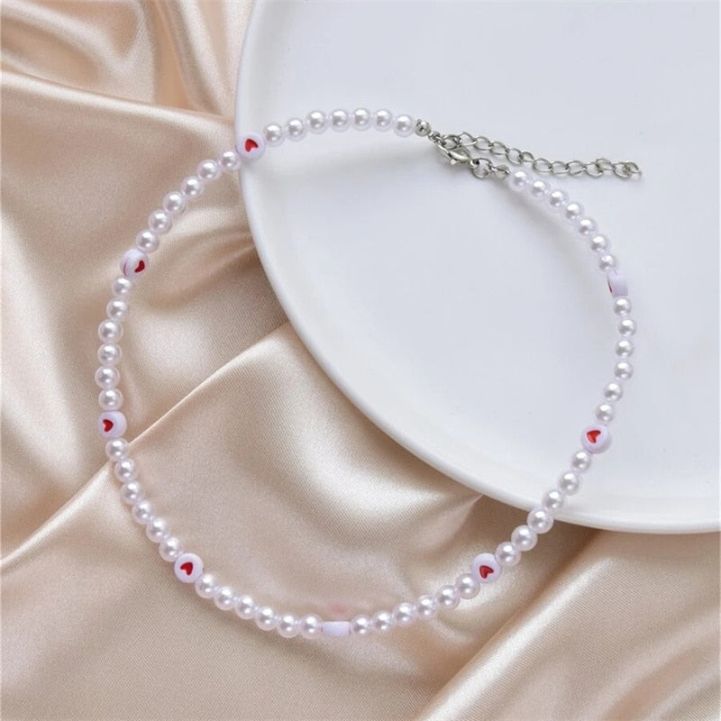 Trendy Love Pearl Necklace Female