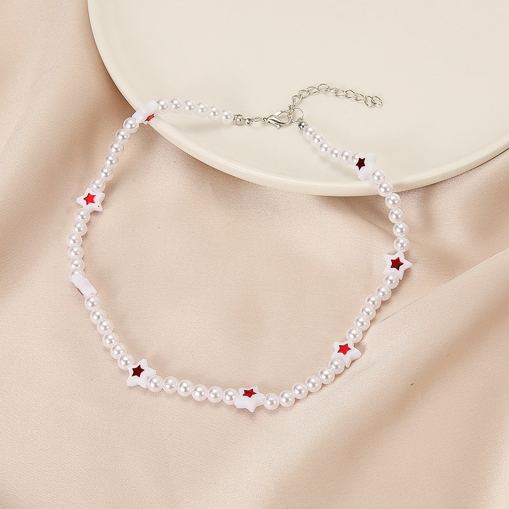 Trendy Love Pearl Necklace Female