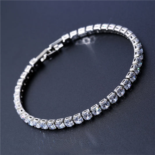 4mm Cubic Zirconia Green Tennis Bracelet