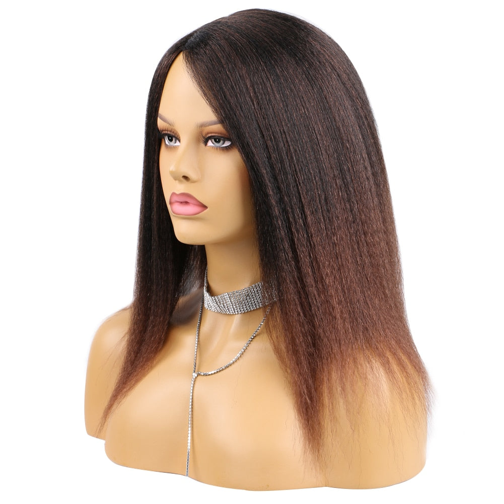 14 Inch Synthetic Yaki Hair Wig Natural