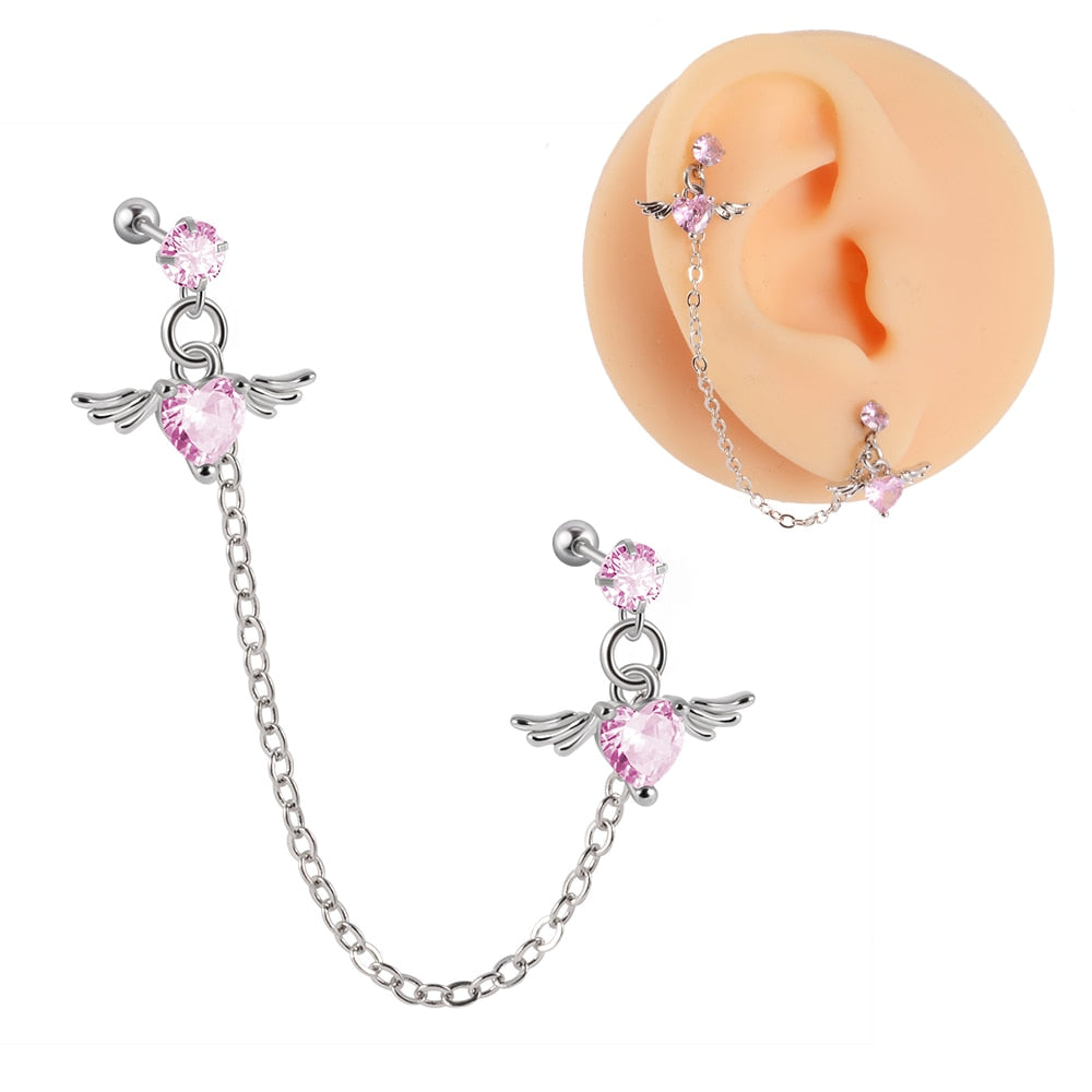 1PC Surgical Steel Chain Earring