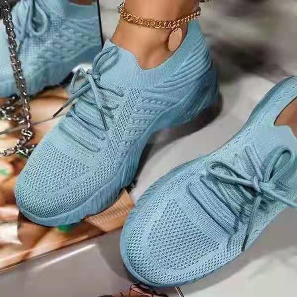 Sneakers Shoes 2022 Fashion Lace Up Platform Shoes for Women&#39;s Summer Plus Size Flat Mesh Sports Shoes Woman Vulcanize Shoes