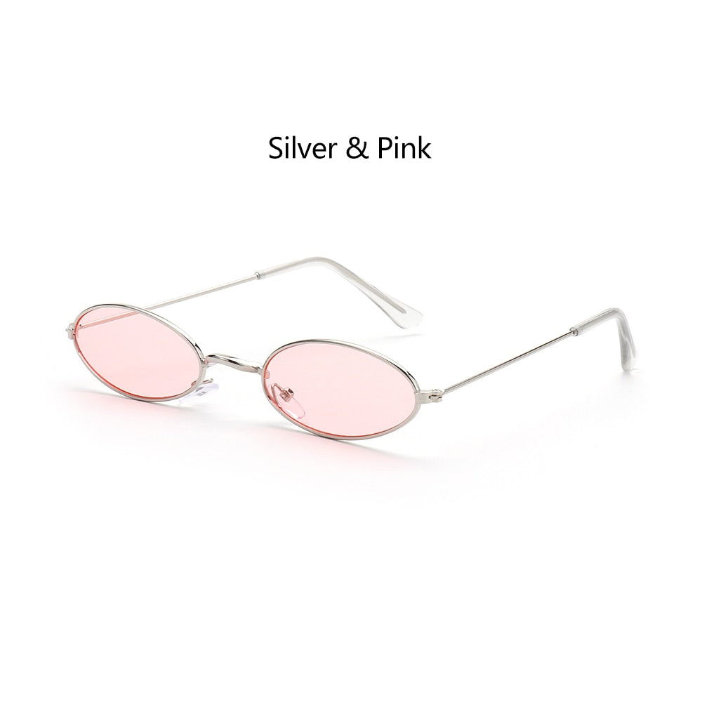 1PC Unisex Retro Small Frame Oval Sunglasses