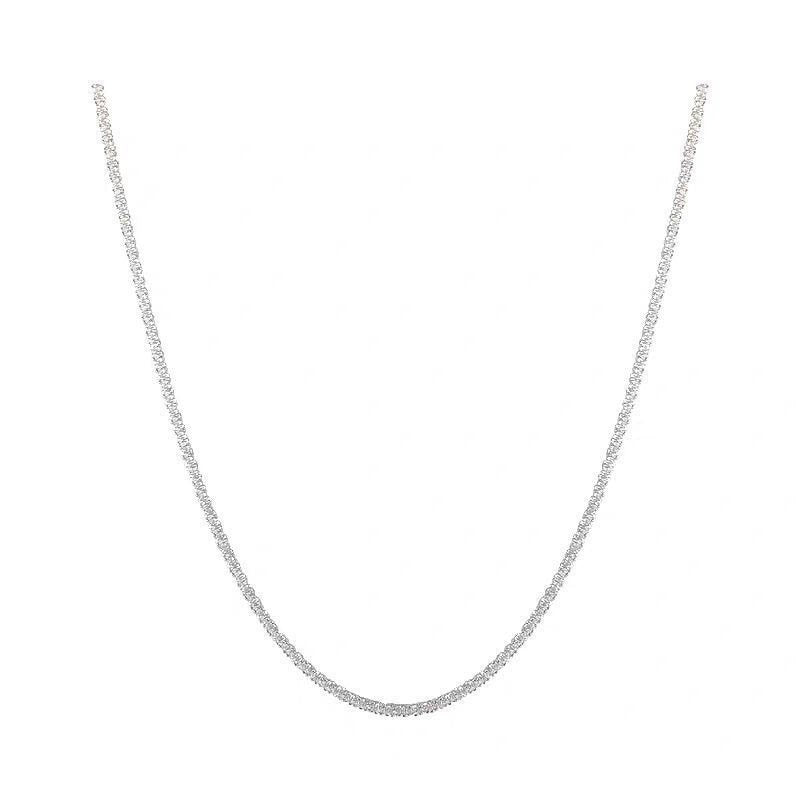 Silver Colour Sparkling Clavicle Necklace