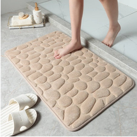 Tapis de bain en relief pavé de salle de bain tapis antidérapants dans le lavabo baignoire tapis de sol latéral salle de douche paillasson coussin en mousse à mémoire de forme