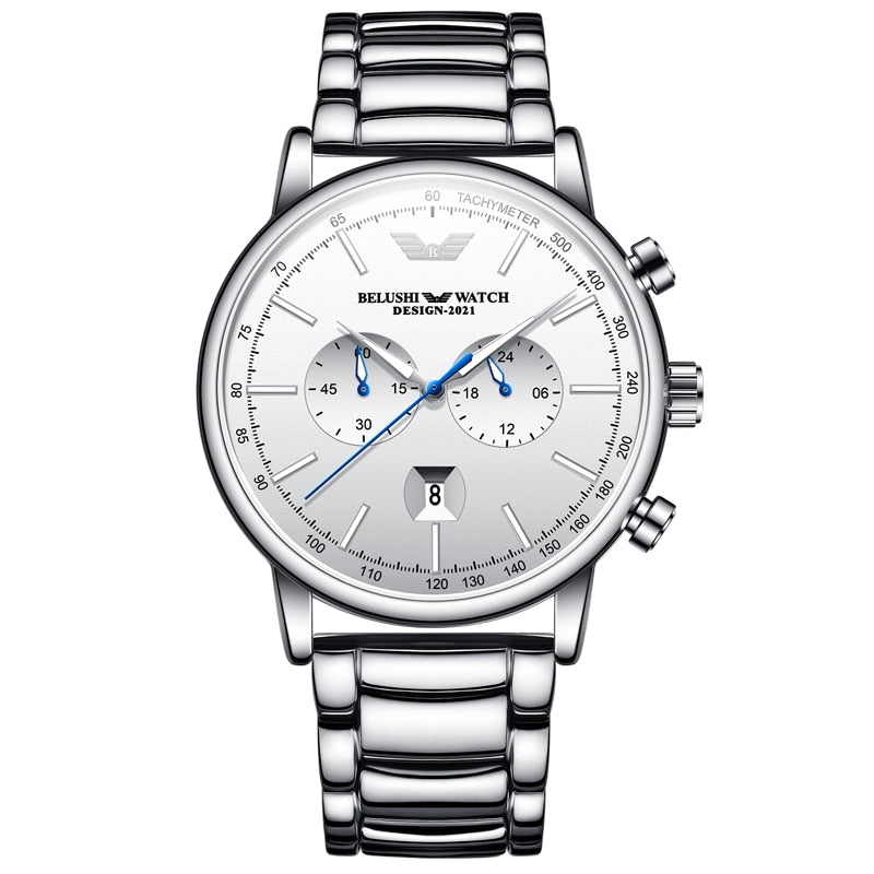 BELUSHI Montres Homme Acier Inoxydable