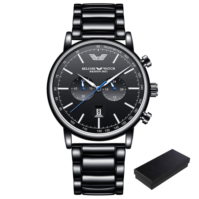 BELUSHI Montres Homme Acier Inoxydable