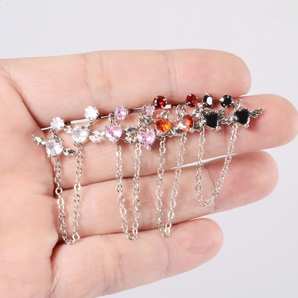 1PC Surgical Steel Chain Earring