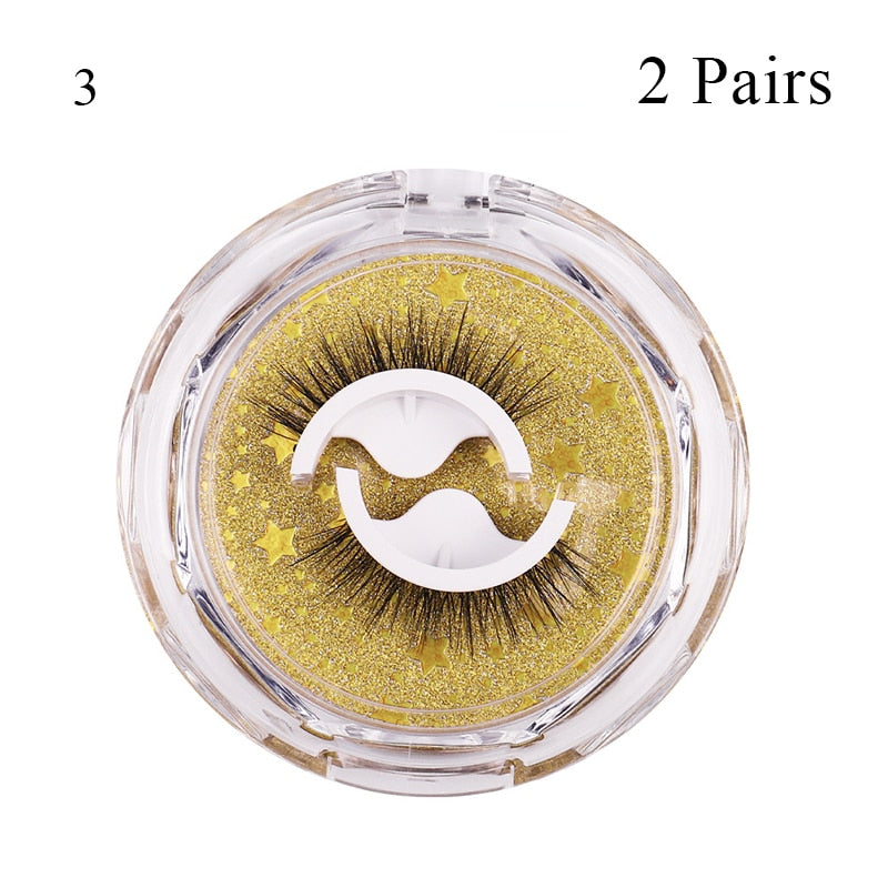 1Pair Reusable Self-adhesive False Eyelashes