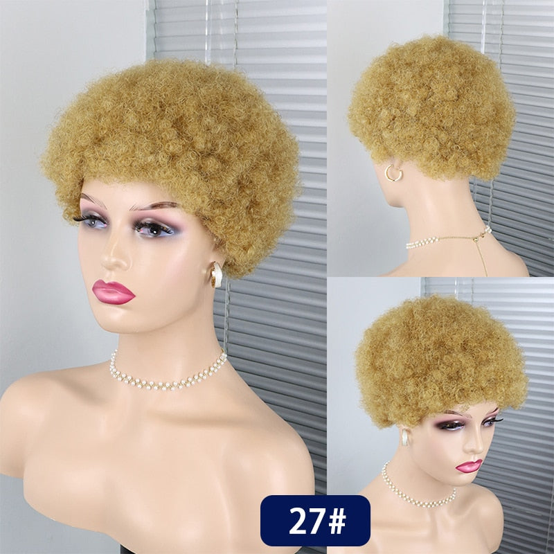 Short Curly Hair Wigs Pixie Cut Brazilian