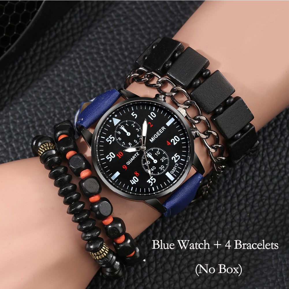 Personality Men Watch Bracelet Sets