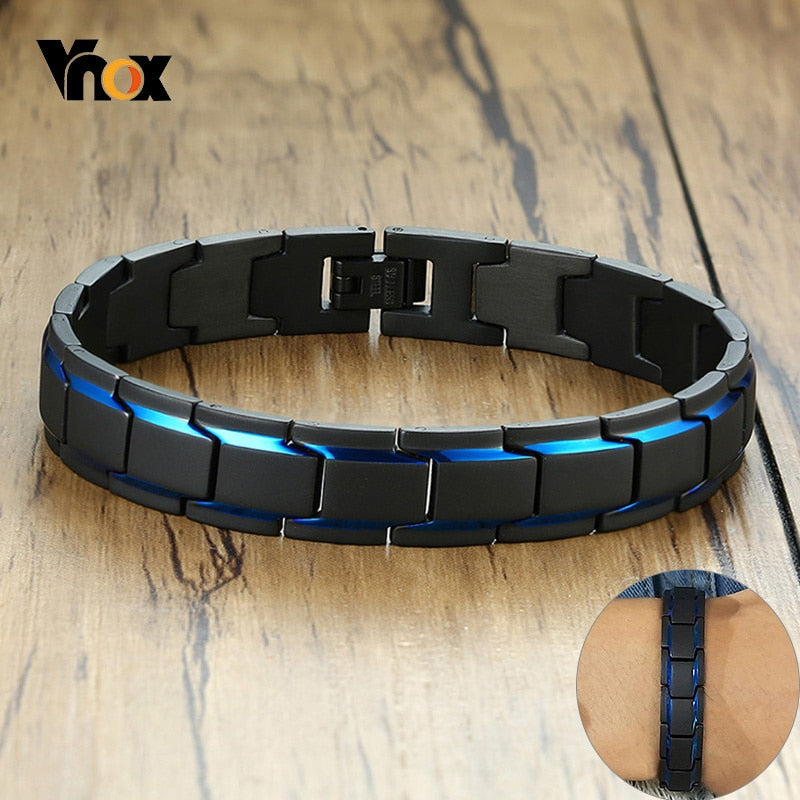 Vnox 12mm Men Bracelets Stainless Steel