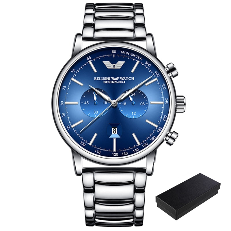 BELUSHI Montres Homme Acier Inoxydable