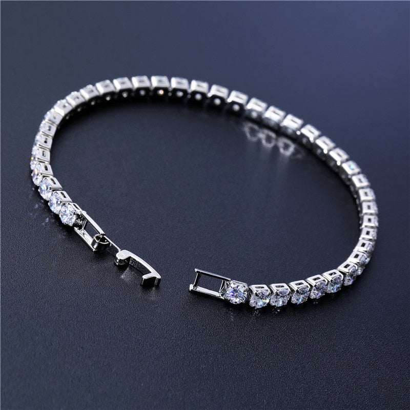 Bracelet Tennis Vert Zircon 4mm