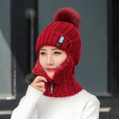 Women Wool Knitted Hat Ski Hat Sets