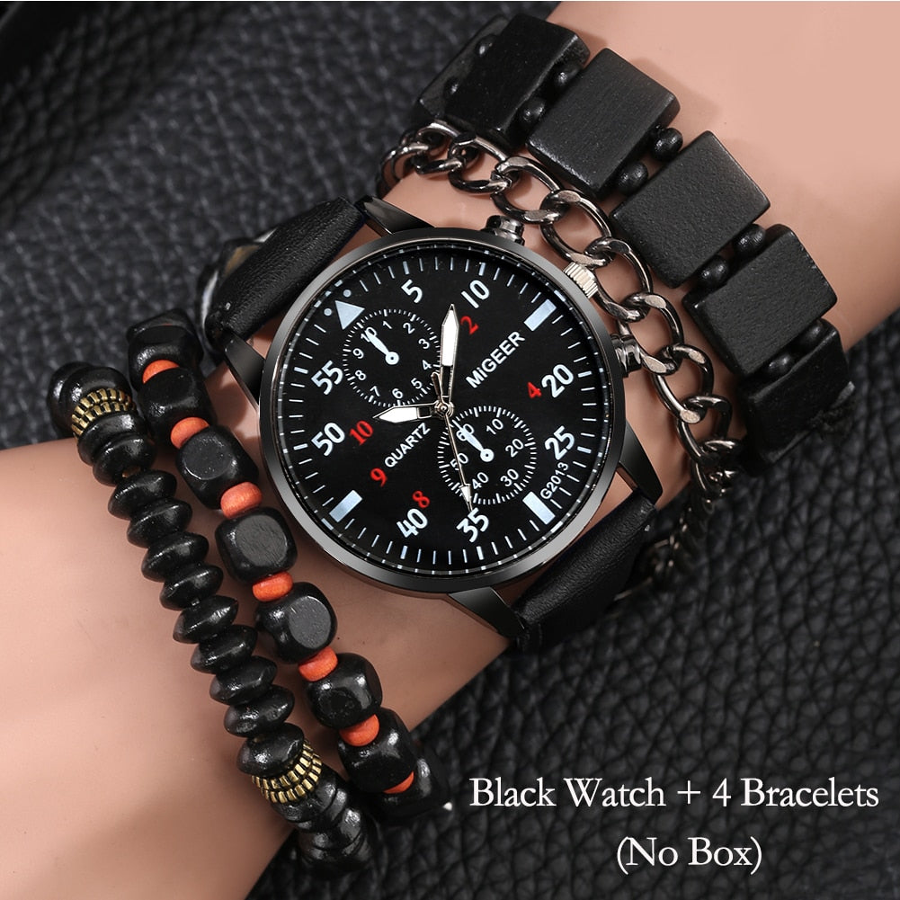 Personality Men Watch Bracelet Sets