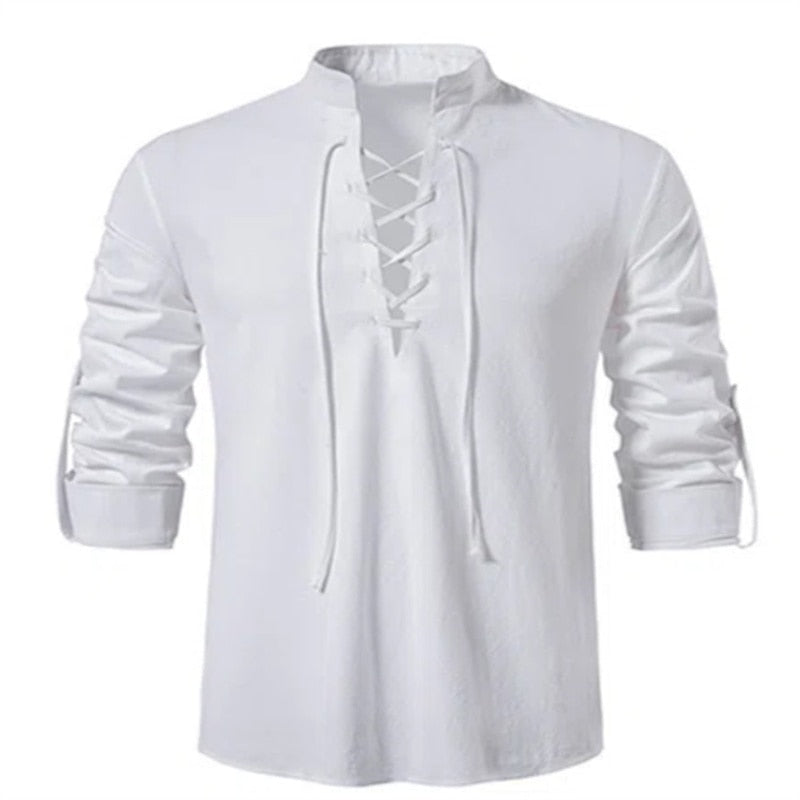 Chemise à col en V Top hommes Casual