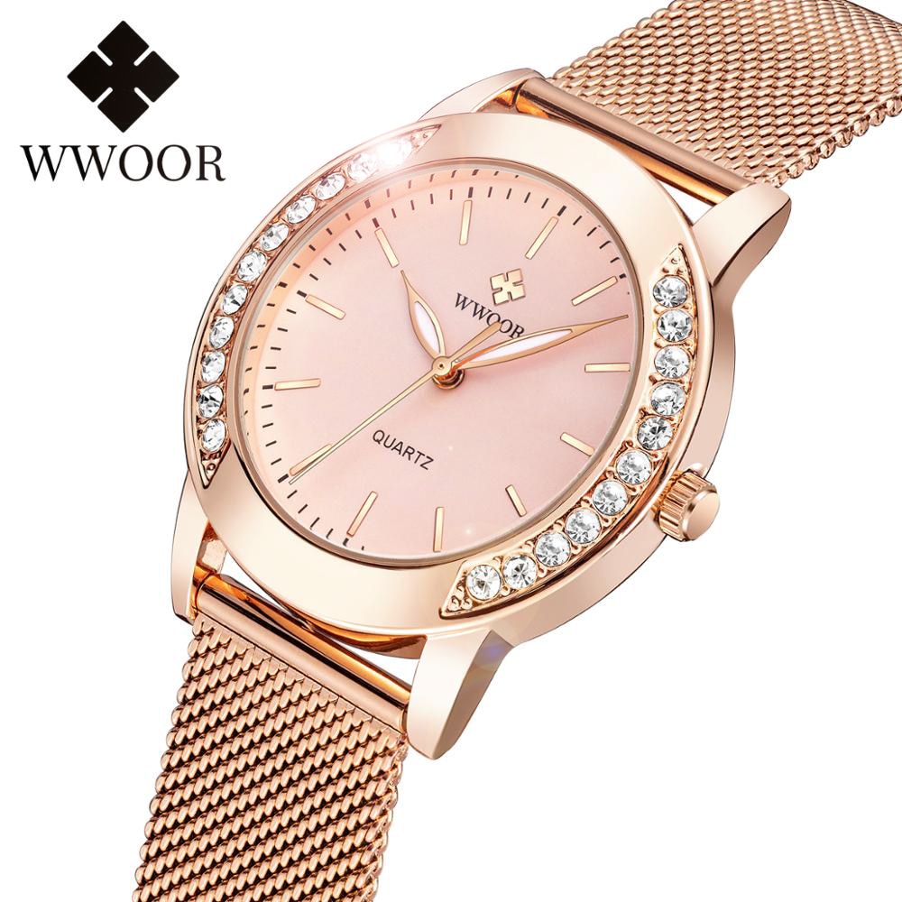 WWOOR Montres de luxe pour femmes avec diamants 2022