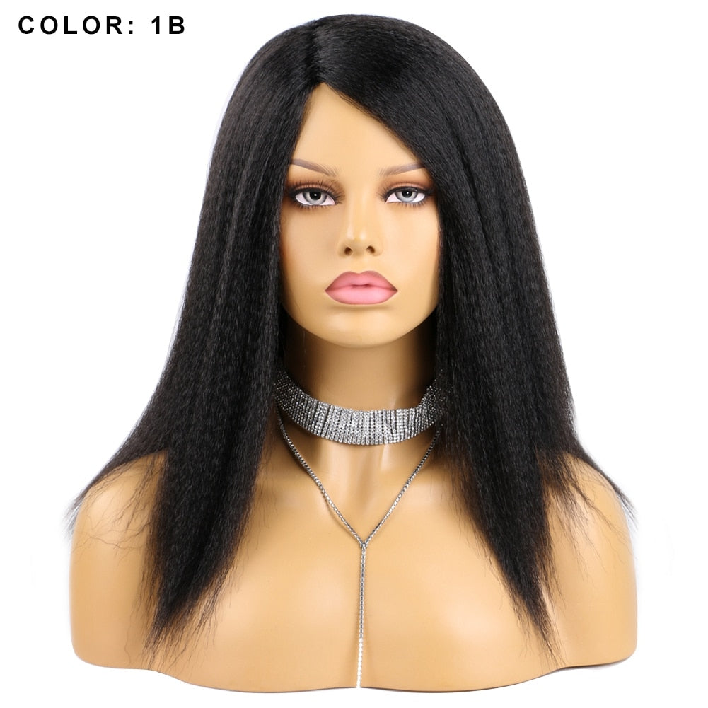 14 Inch Synthetic Yaki Hair Wig Natural