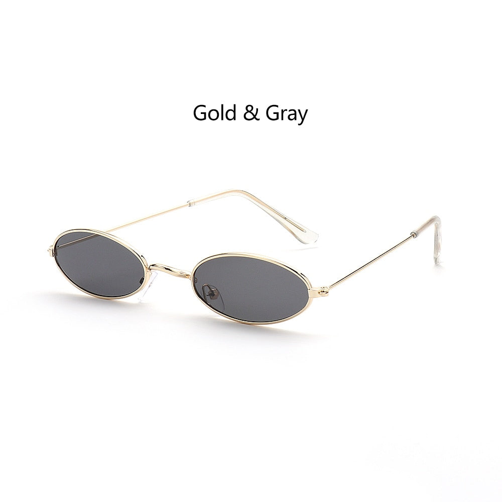 1PC Unisex Retro Small Frame Oval Sunglasses