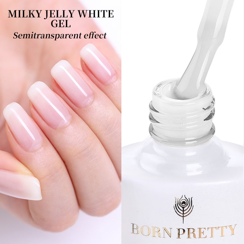 BORN PRETTY Vernis à Ongles Gel Rose Laiteux