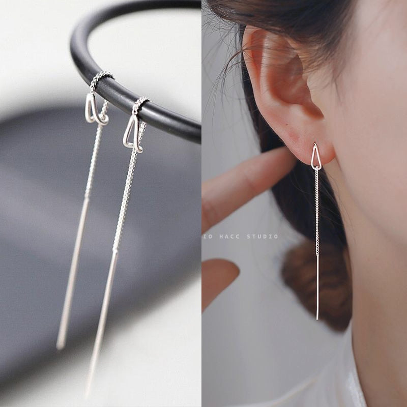 Trend Simulation Pearl Long Earrings