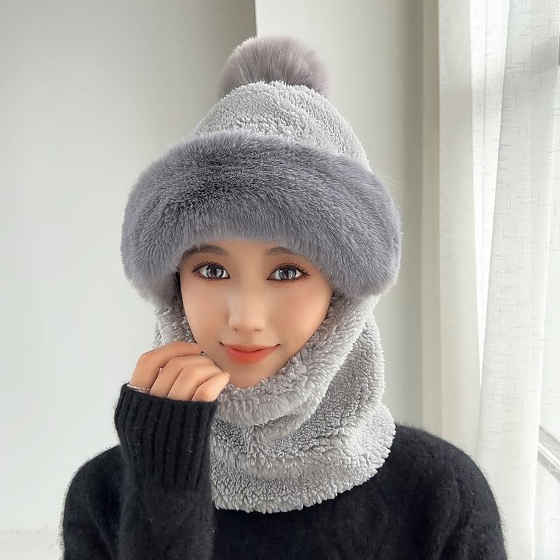 Women Wool Knitted Hat Ski Hat Sets