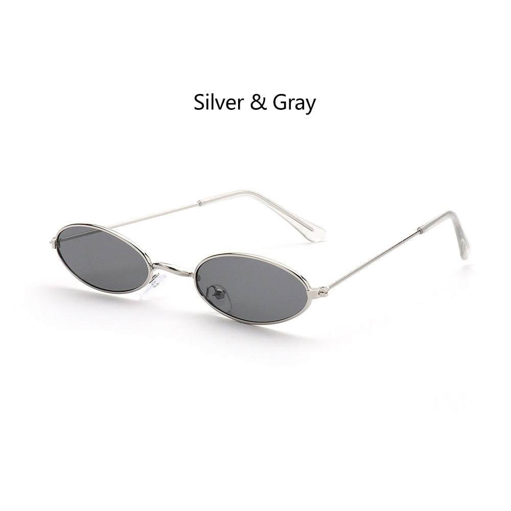 1PC Unisex Retro Small Frame Oval Sunglasses