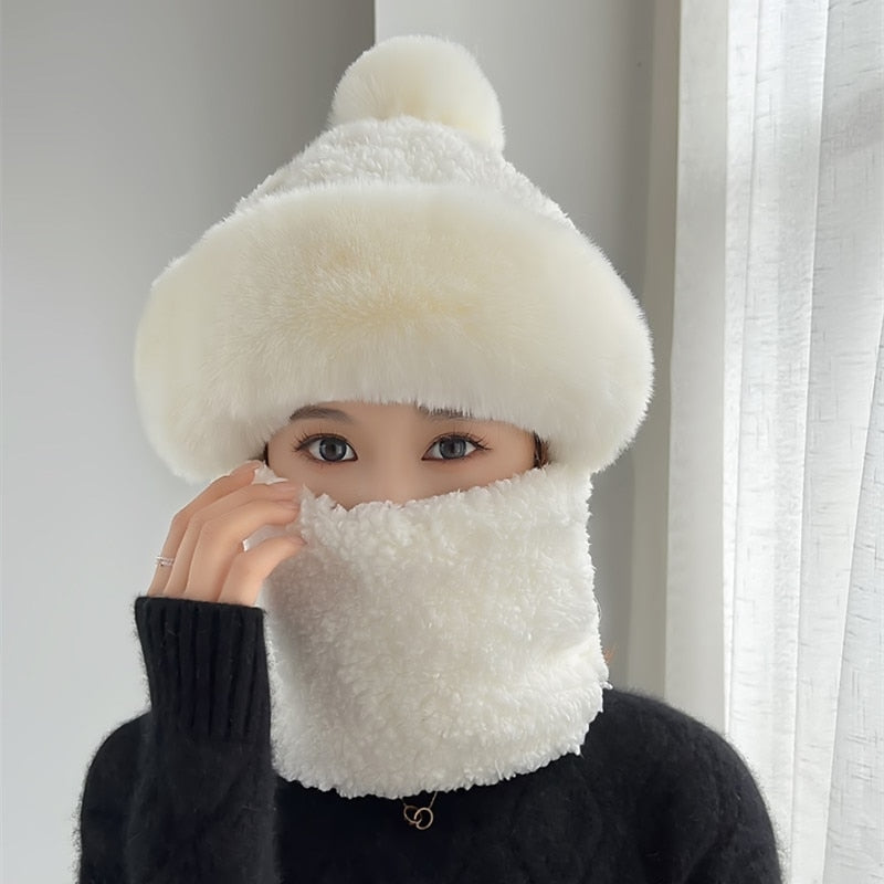 Women Wool Knitted Hat Ski Hat Sets