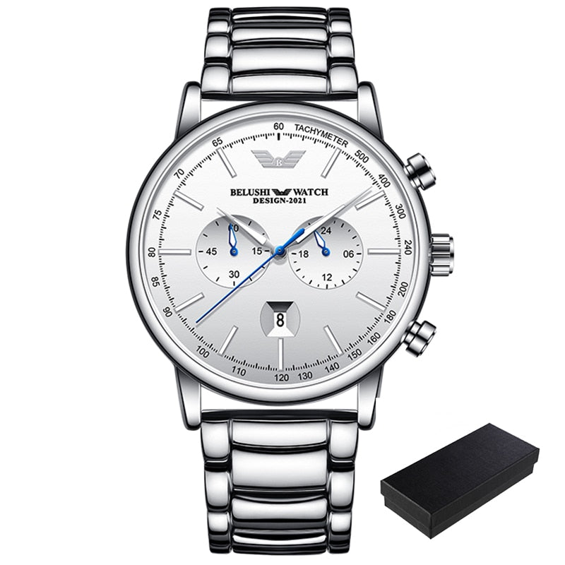 BELUSHI Montres Homme Acier Inoxydable