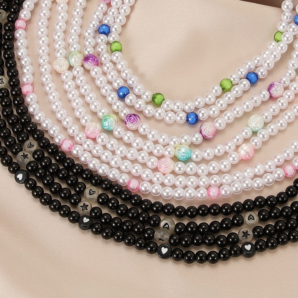 Collier de perles d'amour à la mode Femme