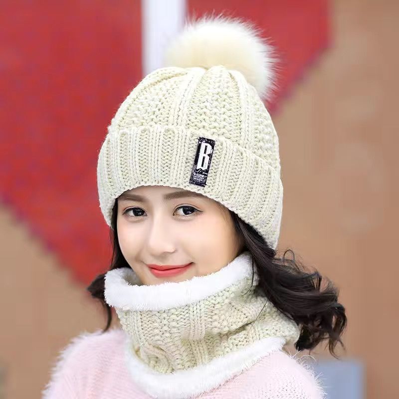 Women Wool Knitted Hat Ski Hat Sets