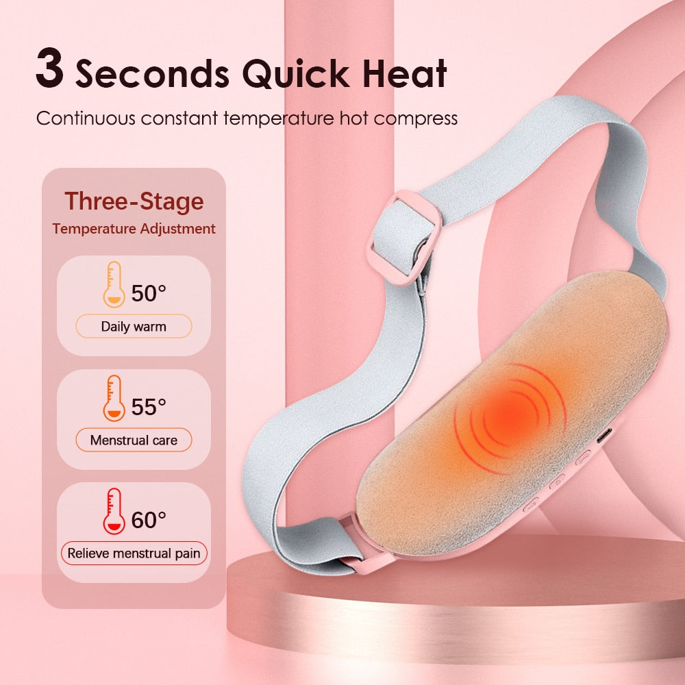 Lady Menstrual Heating Pad Warm Palace Belt Relieve Menstrual Pain Hot Compress Massager Uterus Cold Dysmenorrhea Relieving Belt