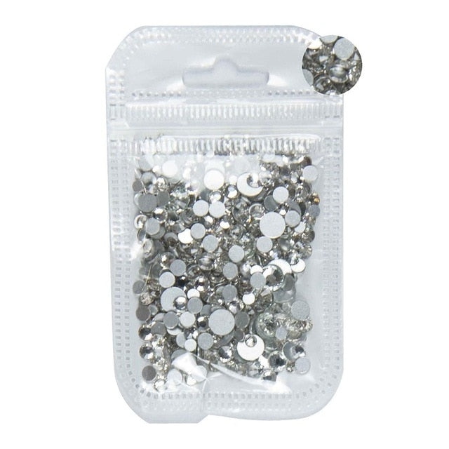 SS3-ss8 1440 pièces cristal clair AB or 3D Non HotFix FlatBack Nail Art strass décorations chaussures et décoration de danse