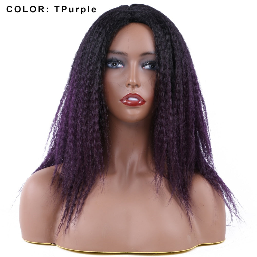 14 Inch Synthetic Yaki Hair Wig Natural