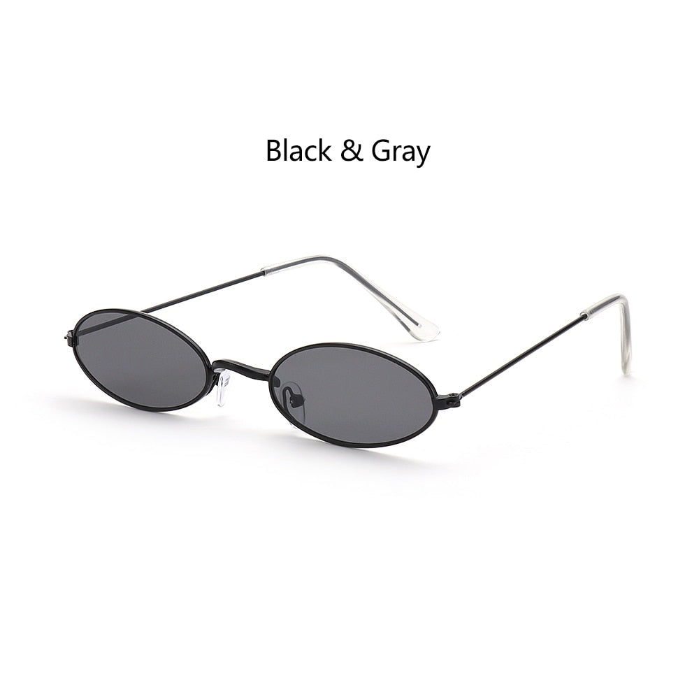 1PC Unisex Retro Small Frame Oval Sunglasses