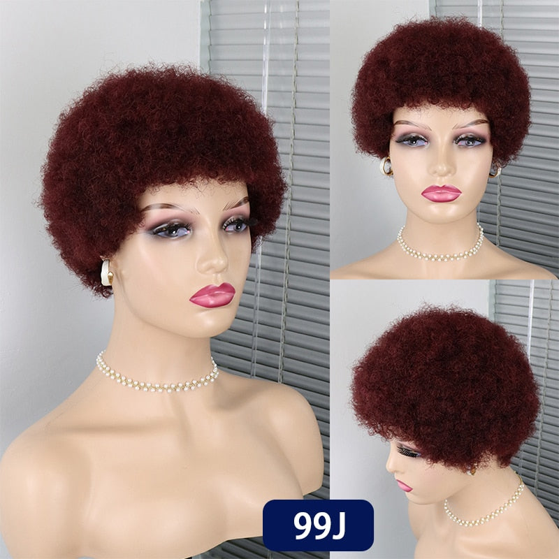 Short Curly Hair Wigs Pixie Cut Brazilian