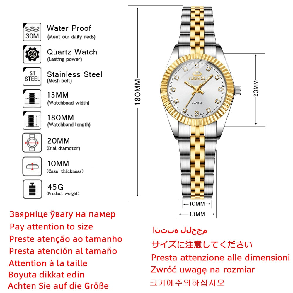 CHENXI Women Golden & amp Silver Classic