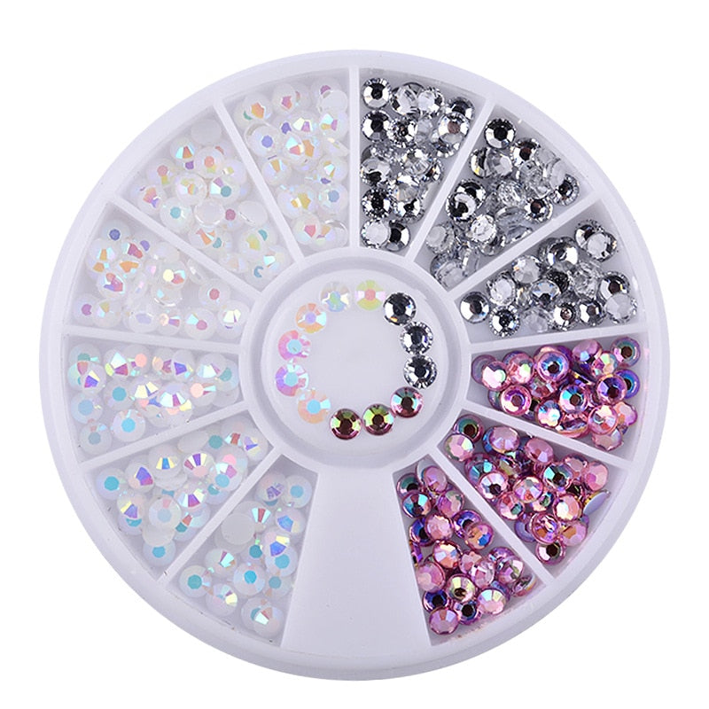 1 Box Colorful 3D Jelly AB Acrylic Wheel Nail