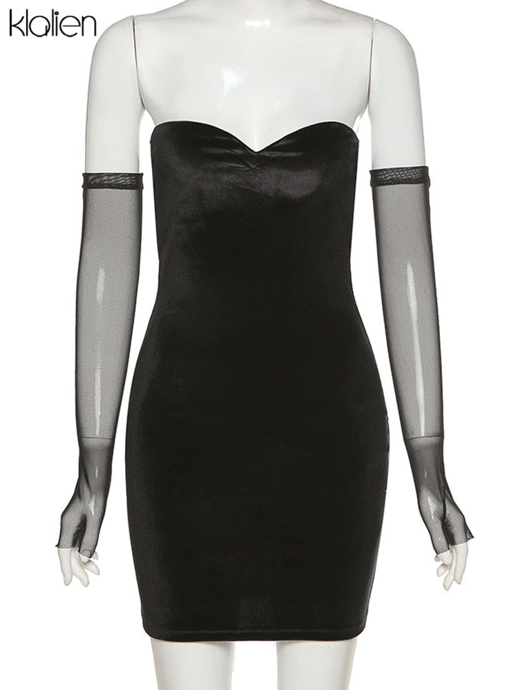 Black Strapless Dress Women