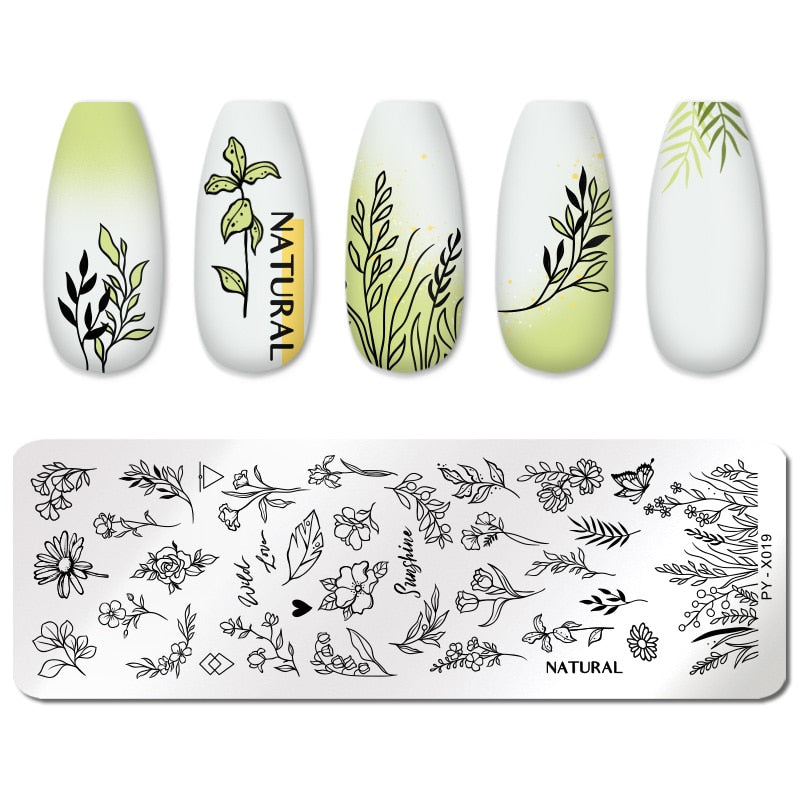 PICT YOU 12*6 cm Nail Art Modèles Estampage Plaque Conception Fleur Animal Verre Température Dentelle Timbre Modèles Plaques Image