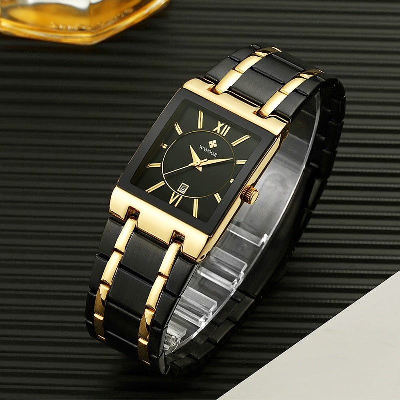 Relogio Masculino WWOOR Gold Watch