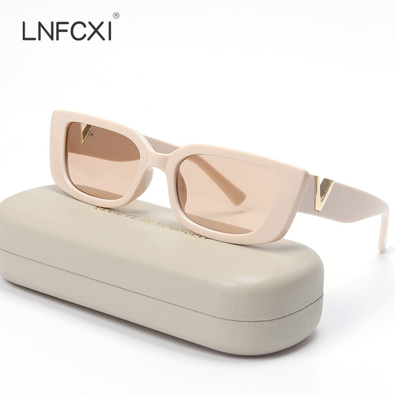 LNFCXI Retro Small Frame Cat Eye Sunglasses