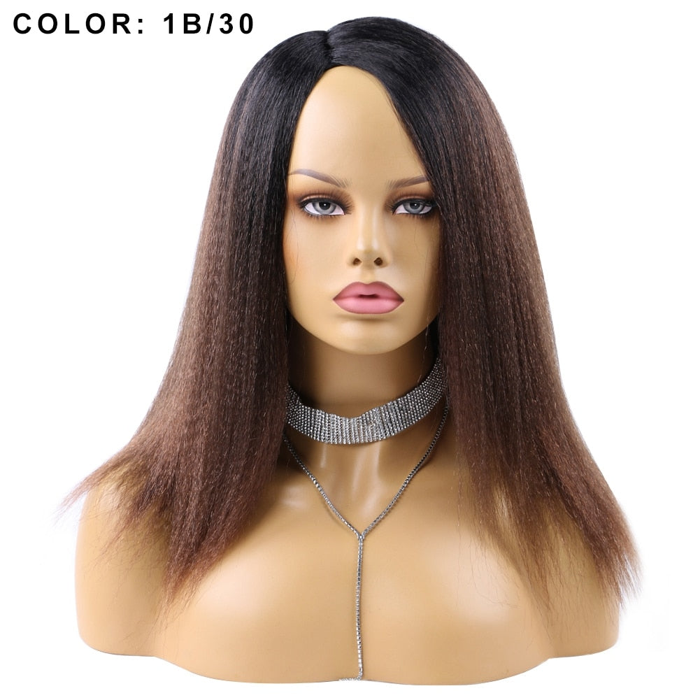 14 Inch Synthetic Yaki Hair Wig Natural