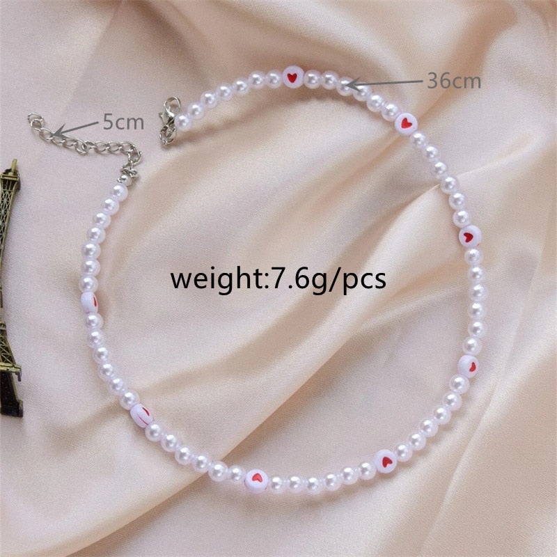 Trendy Love Pearl Necklace Female