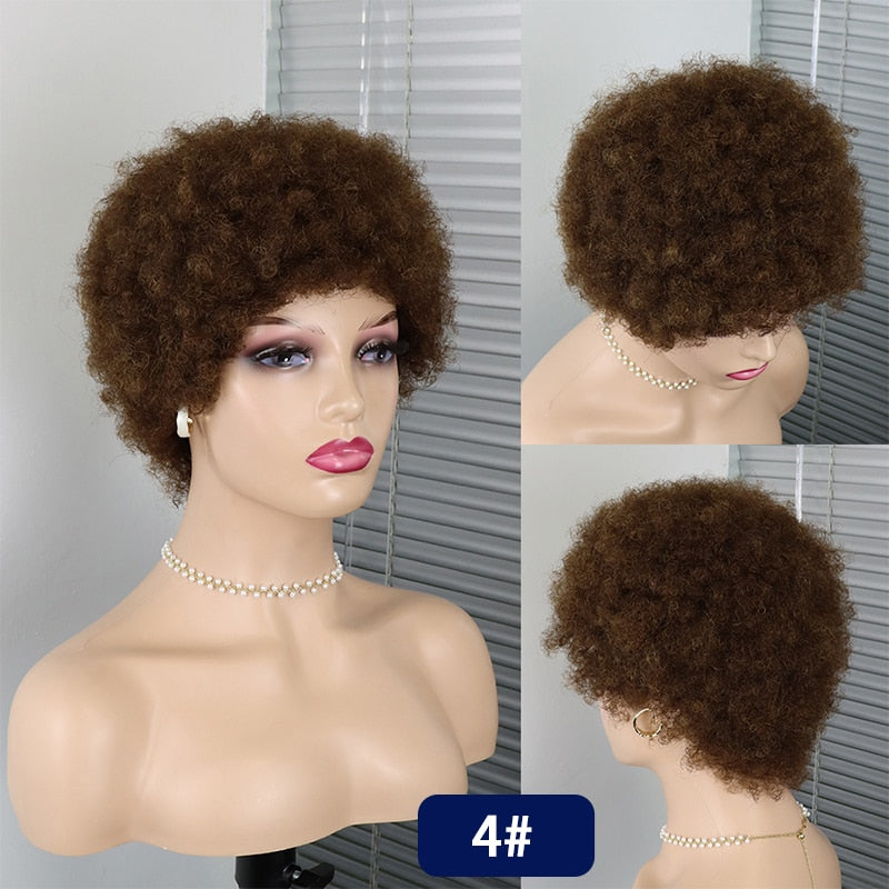 Short Curly Hair Wigs Pixie Cut Brazilian