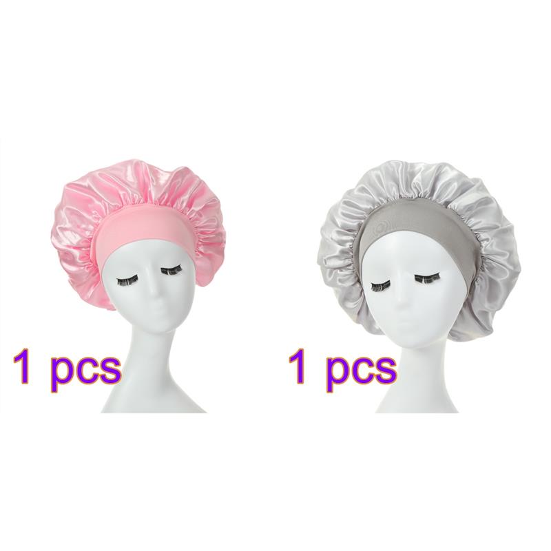 Women Night Sleep Hair Caps Silky Bonnet