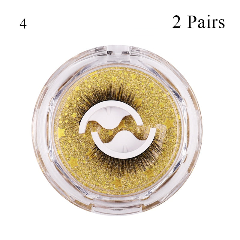 1Pair Reusable Self-adhesive False Eyelashes