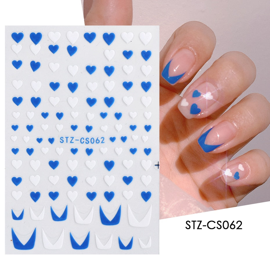 1pcs Gold Silver Sliders 3D Nail Stickers