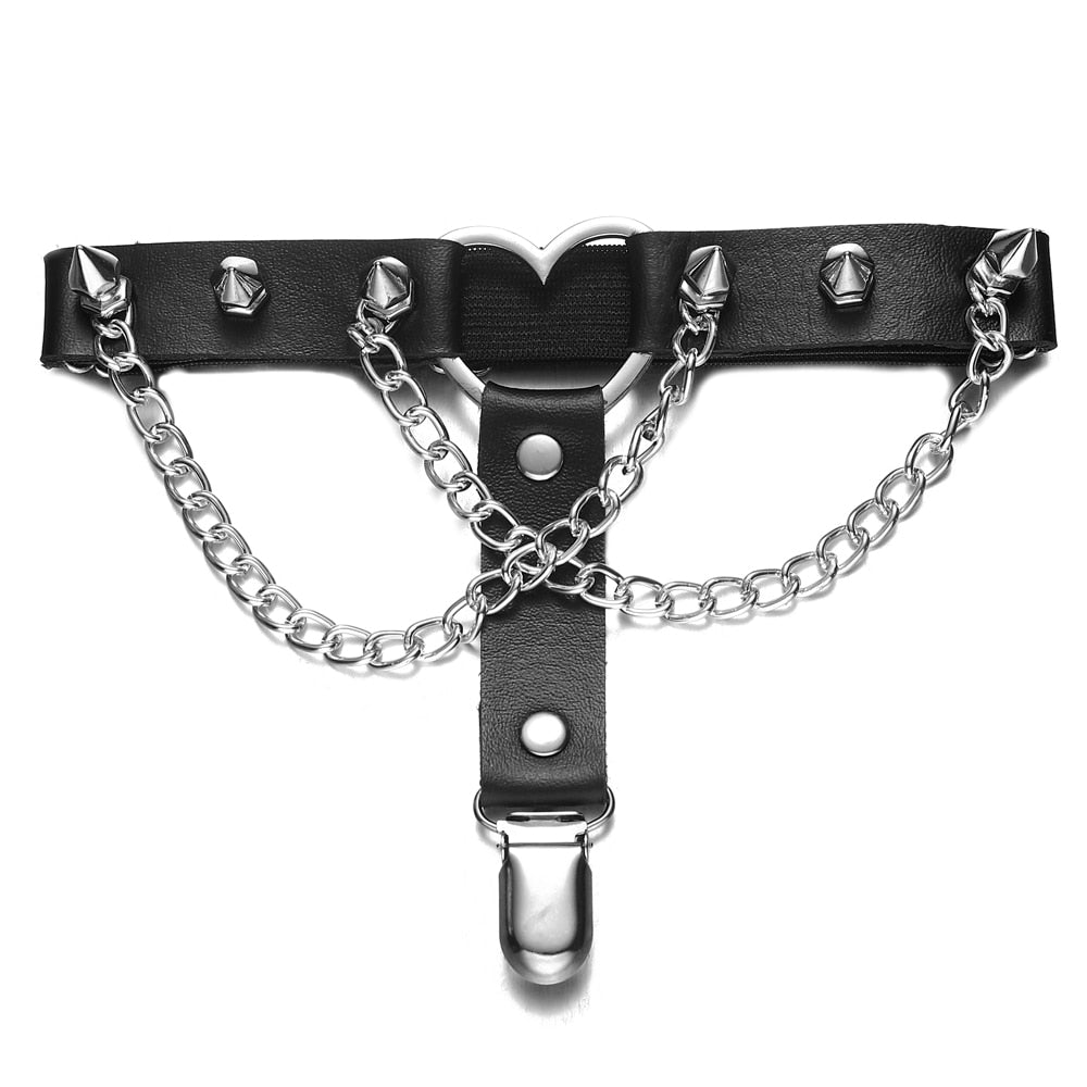 Sexy Leg Chain Elastic Spiked Leg Harness